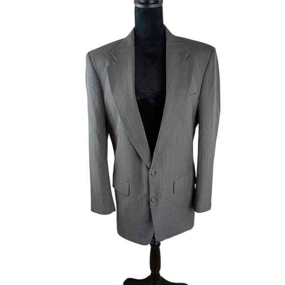 UNBRANDED Men's Vintage Winter Blazer Jacket 40R Wool Polyester Grey Office - Picture 2 of 5